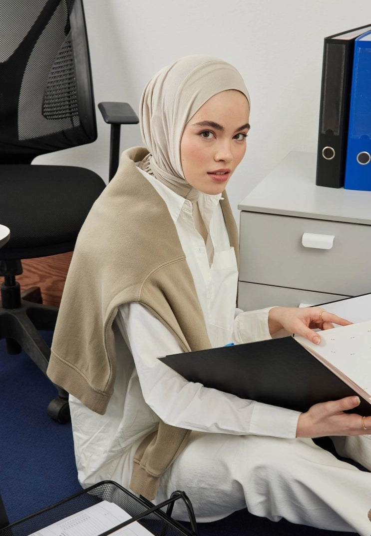 Athletic Hijab Stone